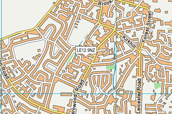 LE12 9NZ map - OS VectorMap District (Ordnance Survey)