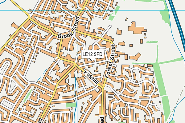 LE12 9PD map - OS VectorMap District (Ordnance Survey)