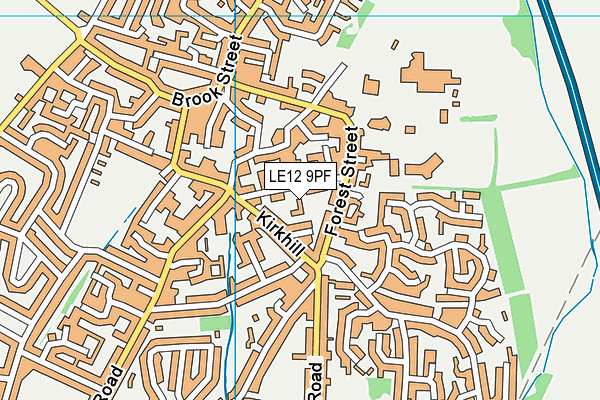 LE12 9PF map - OS VectorMap District (Ordnance Survey)