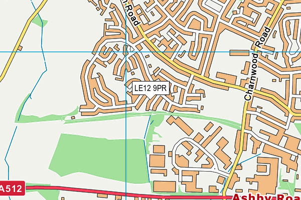 LE12 9PR map - OS VectorMap District (Ordnance Survey)