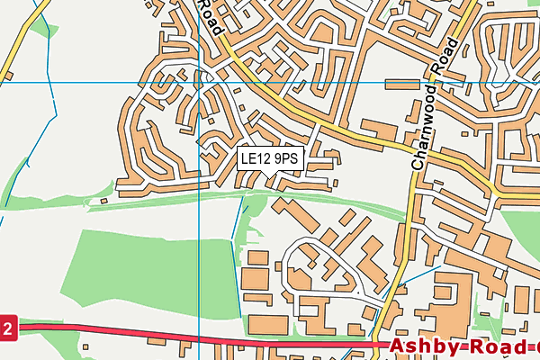 LE12 9PS map - OS VectorMap District (Ordnance Survey)