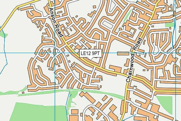 LE12 9PT map - OS VectorMap District (Ordnance Survey)