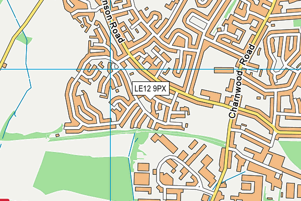 LE12 9PX map - OS VectorMap District (Ordnance Survey)