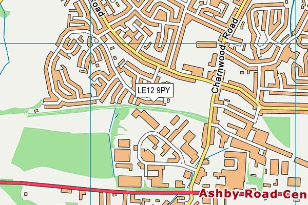 LE12 9PY map - OS VectorMap District (Ordnance Survey)