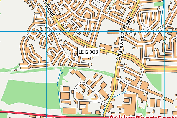 LE12 9QB map - OS VectorMap District (Ordnance Survey)