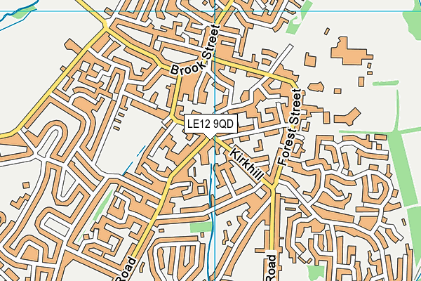 LE12 9QD map - OS VectorMap District (Ordnance Survey)