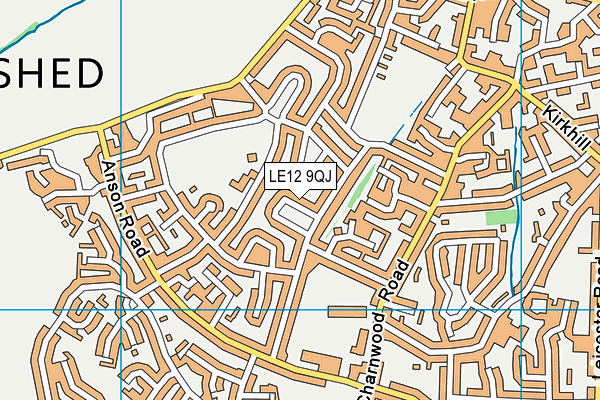 LE12 9QJ map - OS VectorMap District (Ordnance Survey)