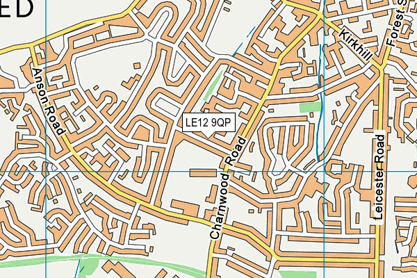 LE12 9QP map - OS VectorMap District (Ordnance Survey)