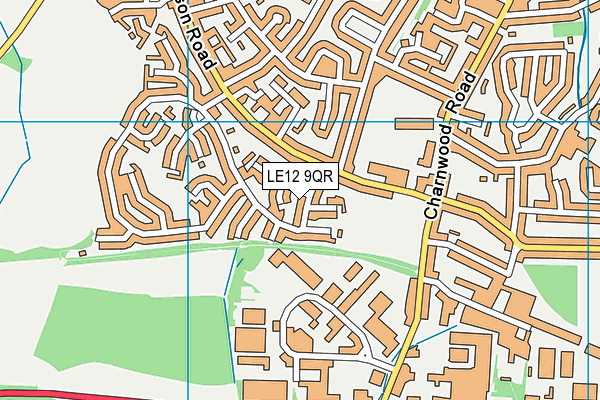 LE12 9QR map - OS VectorMap District (Ordnance Survey)