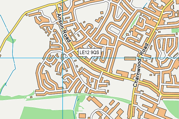 LE12 9QS map - OS VectorMap District (Ordnance Survey)