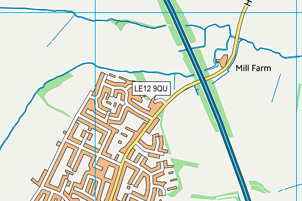 LE12 9QU map - OS VectorMap District (Ordnance Survey)