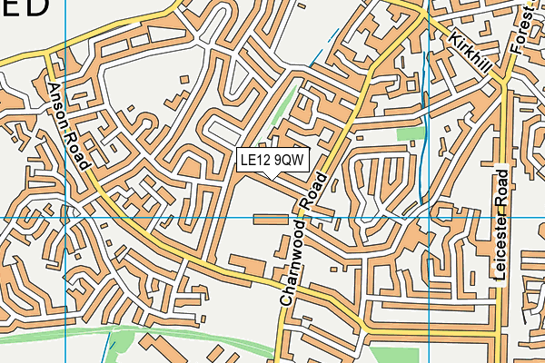 LE12 9QW map - OS VectorMap District (Ordnance Survey)