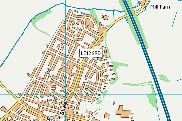 LE12 9RD map - OS VectorMap District (Ordnance Survey)