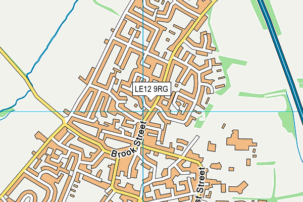 LE12 9RG map - OS VectorMap District (Ordnance Survey)