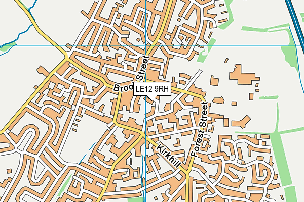 LE12 9RH map - OS VectorMap District (Ordnance Survey)