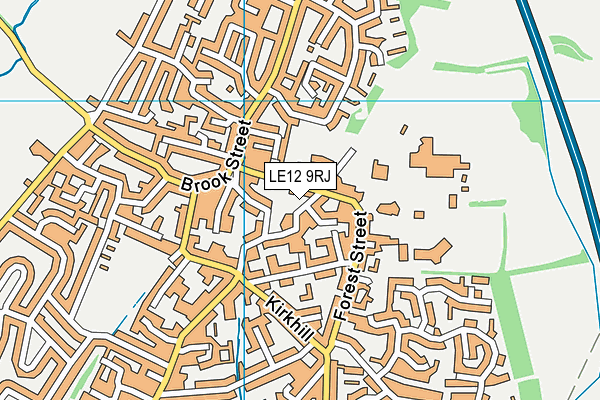 LE12 9RJ map - OS VectorMap District (Ordnance Survey)