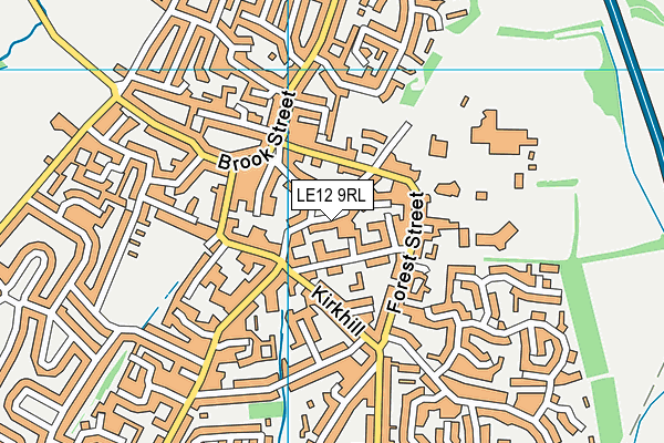 LE12 9RL map - OS VectorMap District (Ordnance Survey)