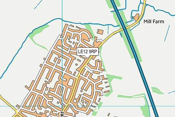 LE12 9RP map - OS VectorMap District (Ordnance Survey)