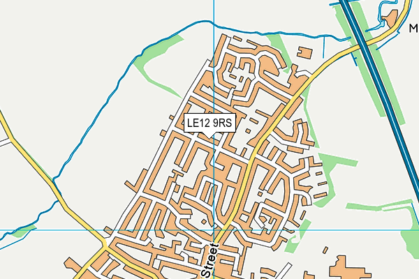 LE12 9RS map - OS VectorMap District (Ordnance Survey)