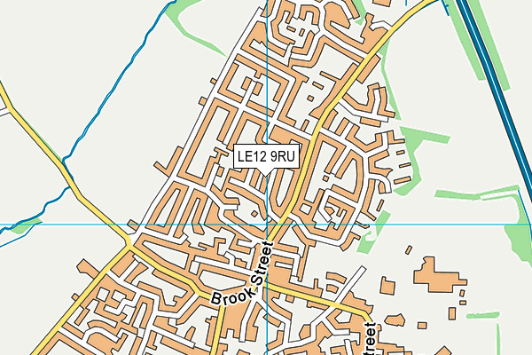 LE12 9RU map - OS VectorMap District (Ordnance Survey)