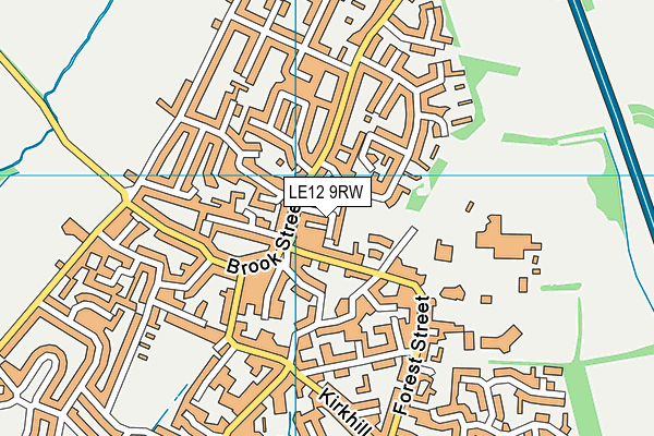 LE12 9RW map - OS VectorMap District (Ordnance Survey)