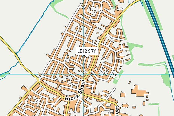 LE12 9RY map - OS VectorMap District (Ordnance Survey)