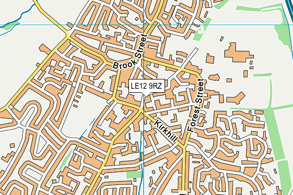 LE12 9RZ map - OS VectorMap District (Ordnance Survey)