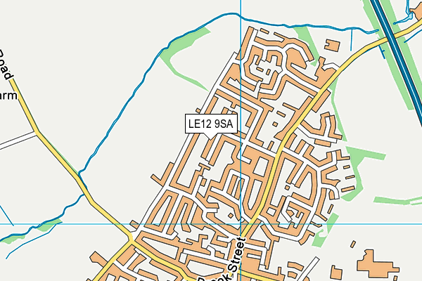 LE12 9SA map - OS VectorMap District (Ordnance Survey)