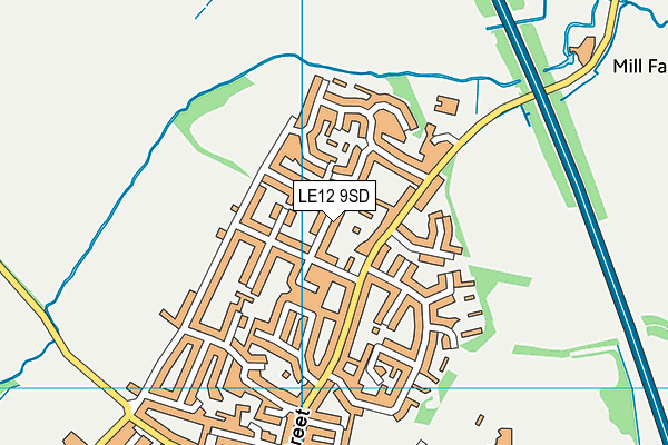 LE12 9SD map - OS VectorMap District (Ordnance Survey)