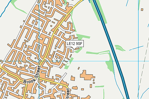 LE12 9SF map - OS VectorMap District (Ordnance Survey)