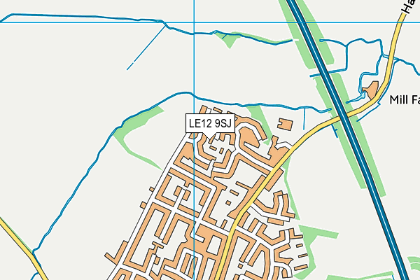 LE12 9SJ map - OS VectorMap District (Ordnance Survey)