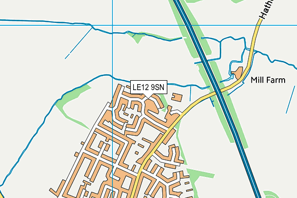 LE12 9SN map - OS VectorMap District (Ordnance Survey)