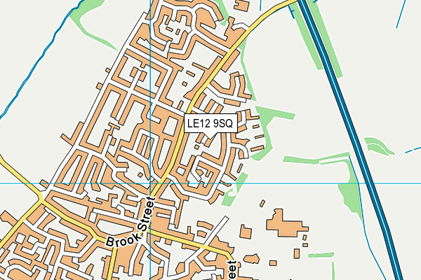 LE12 9SQ map - OS VectorMap District (Ordnance Survey)