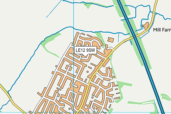 LE12 9SW map - OS VectorMap District (Ordnance Survey)