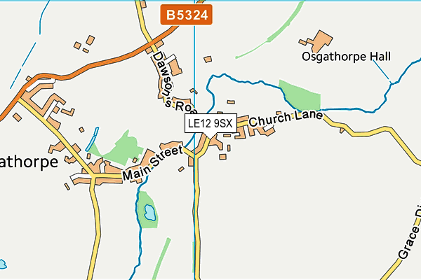 LE12 9SX map - OS VectorMap District (Ordnance Survey)