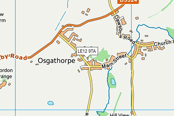 LE12 9TA map - OS VectorMap District (Ordnance Survey)