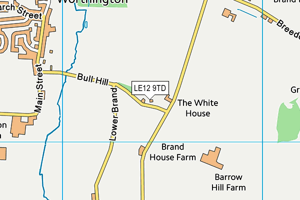 LE12 9TD map - OS VectorMap District (Ordnance Survey)