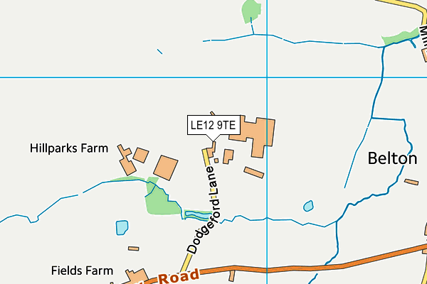 LE12 9TE map - OS VectorMap District (Ordnance Survey)