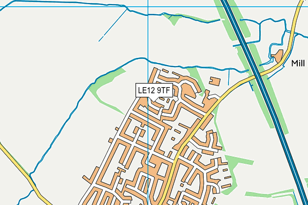 LE12 9TF map - OS VectorMap District (Ordnance Survey)