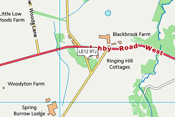 LE12 9TJ map - OS VectorMap District (Ordnance Survey)