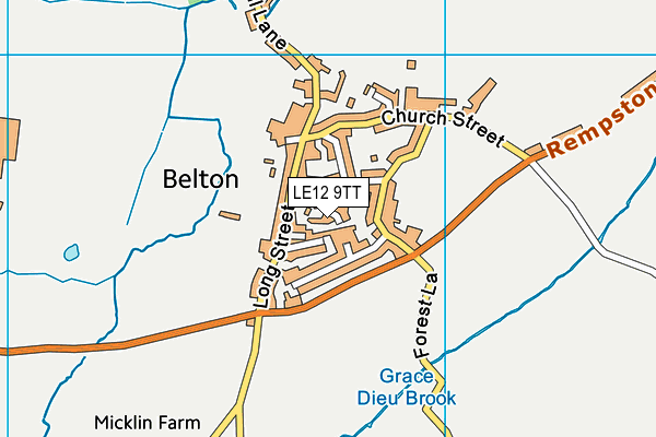 LE12 9TT map - OS VectorMap District (Ordnance Survey)