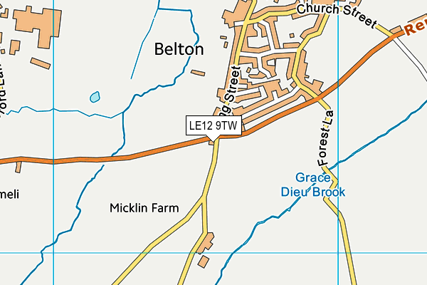 LE12 9TW map - OS VectorMap District (Ordnance Survey)