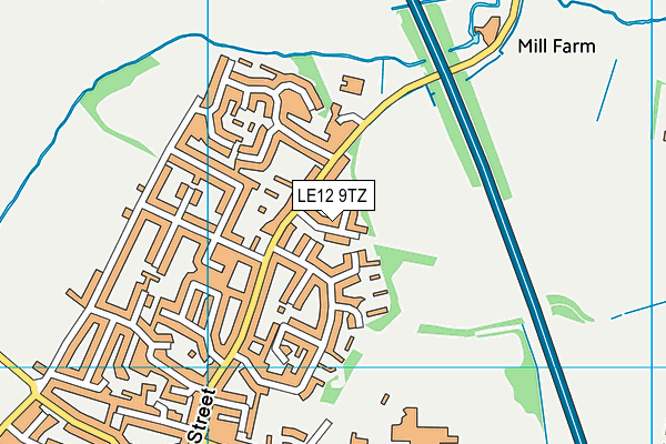 LE12 9TZ map - OS VectorMap District (Ordnance Survey)