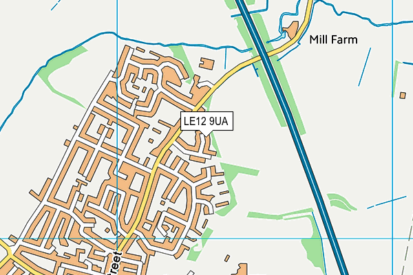 LE12 9UA map - OS VectorMap District (Ordnance Survey)