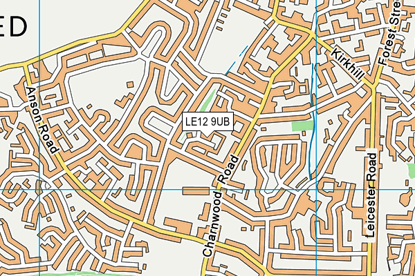 LE12 9UB map - OS VectorMap District (Ordnance Survey)