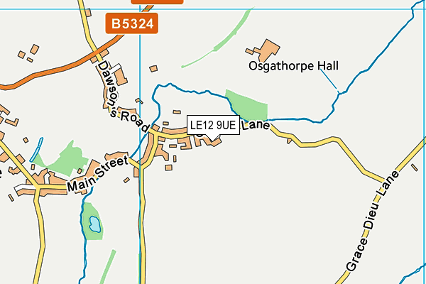 LE12 9UE map - OS VectorMap District (Ordnance Survey)