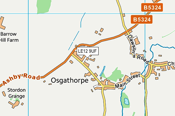 LE12 9UF map - OS VectorMap District (Ordnance Survey)