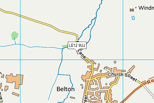 LE12 9UJ map - OS VectorMap District (Ordnance Survey)