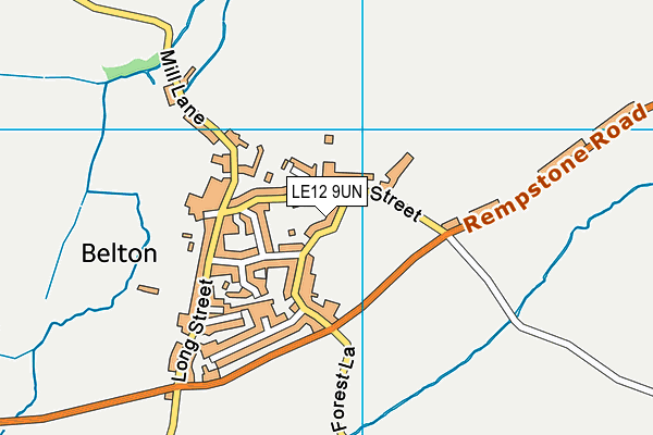 LE12 9UN map - OS VectorMap District (Ordnance Survey)