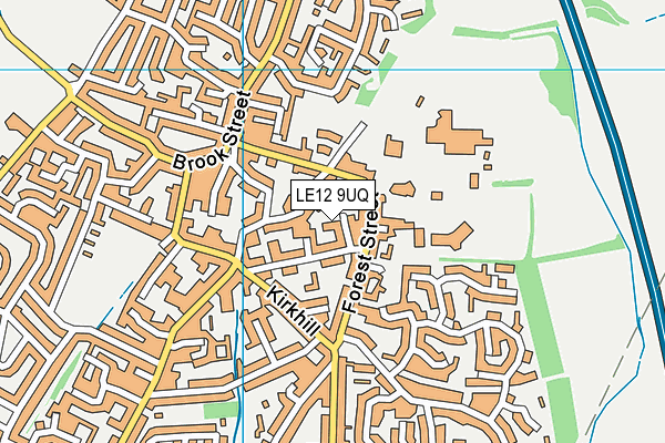 LE12 9UQ map - OS VectorMap District (Ordnance Survey)